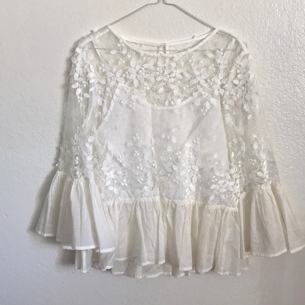 White lacy summer blouse